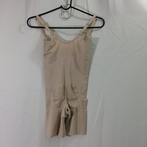 NEW Shaperx Shapewear Shape Wear Open Bust Mid Thigh Beige Size Small - Picture 5 of 7